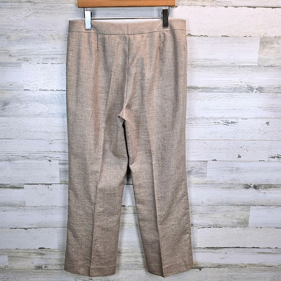 Lafayette 148 NY Women Menswear Virgin Wool Blend Dress Pants 12 Tan Lightweight - Picture 4 of 12